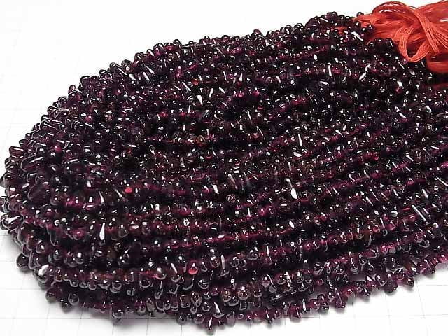 [Video] Garnet AA++ Drop-Nugget 1strand beads (aprx.14inch/34cm)