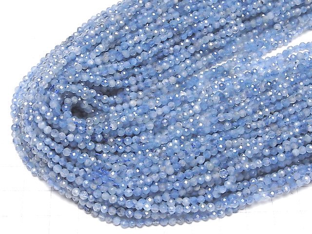 [Video] High Quality! Deep Blue Aquamarine AA++ Faceted Round 3mm 1strand beads (aprx.15inch/37cm)