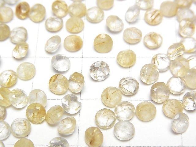 [Video]High Quality Rutilated Quartz AA++ Loose stone Round Faceted 4x4mm 10pcs