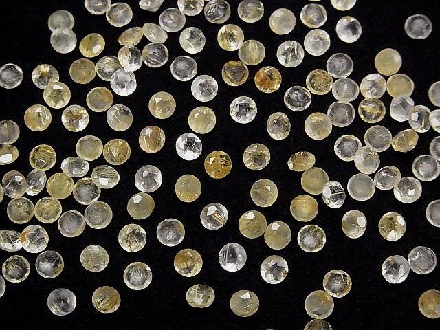 [Video]High Quality Rutilated Quartz AA++ Loose stone Round Faceted 4x4mm 10pcs