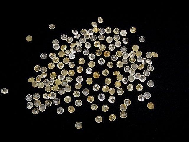 [Video]High Quality Rutilated Quartz AA++ Loose stone Round Faceted 4x4mm 10pcs
