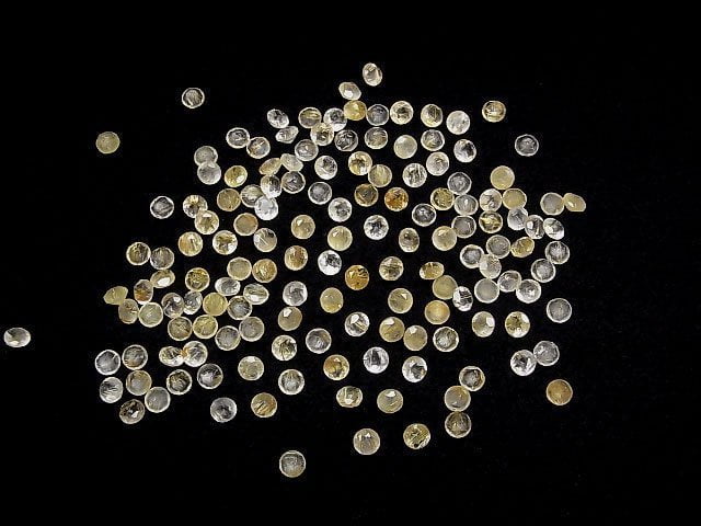 [Video]High Quality Rutilated Quartz AAA Loose stone Round Faceted 4x4mm 10pcs