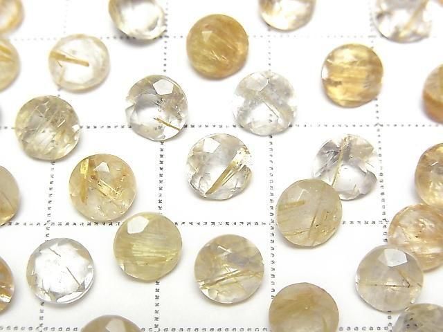 [Video]High Quality Rutilated Quartz AA++ Loose stone Round Faceted 6x6mm 3pcs