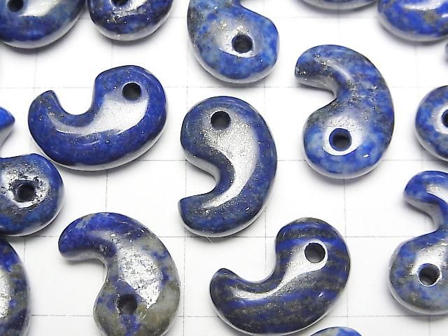 青金石AA級勾玉形珠 18x12毫米 3顆