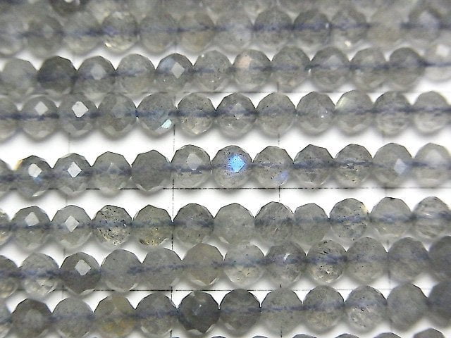 [Video]High Quality! Labradorite AAA- Faceted Round 4mm 1strand beads (aprx.15inch/37cm)