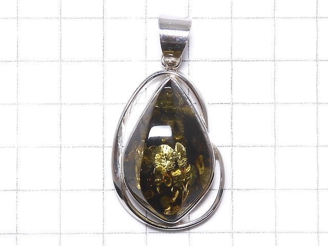 [Video][One of a kind] Baltic Amber Pendant Silver925 NO.22