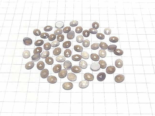 [Video] Gray Onyx Oval Rose Cut 10x8mm 4pcs