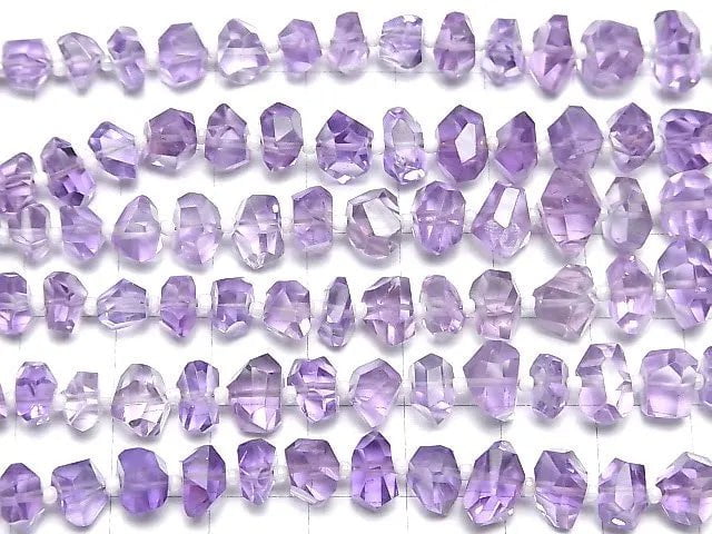 [Video]High Quality Amethyst AAA Faceted Nugget half or 1strand beads (aprx.7inch/18cm)