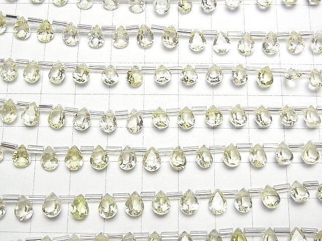 [Video]High Quality Lemon Quartz AAA Pear shape Faceted 7x5mm 1strand (18pcs )