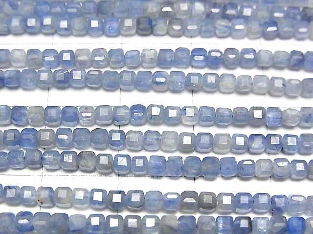 [Video] High Quality! Kyanite AA++ Cube Shape 2.5x2.5x2.5mm 1strand beads (aprx.15inch/37cm)