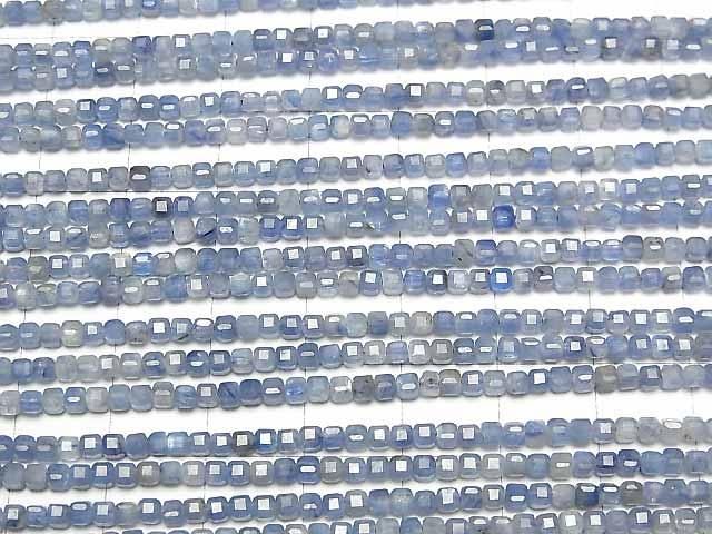 [Video] High Quality! Kyanite AA++ Cube Shape 2.5x2.5x2.5mm 1strand beads (aprx.15inch/37cm)