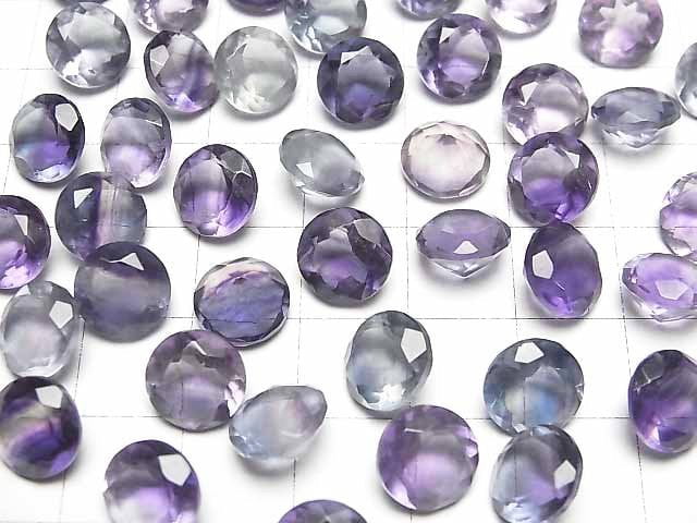 [Video]High Quality Multicolor Fluorite AAA Loose stone Round Faceted 9x9mm 2pcs