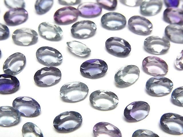 Fluorite multicolore de haute qualité AAA, pierre non sertie, ovale facettée 6x4mm, 5 pièces