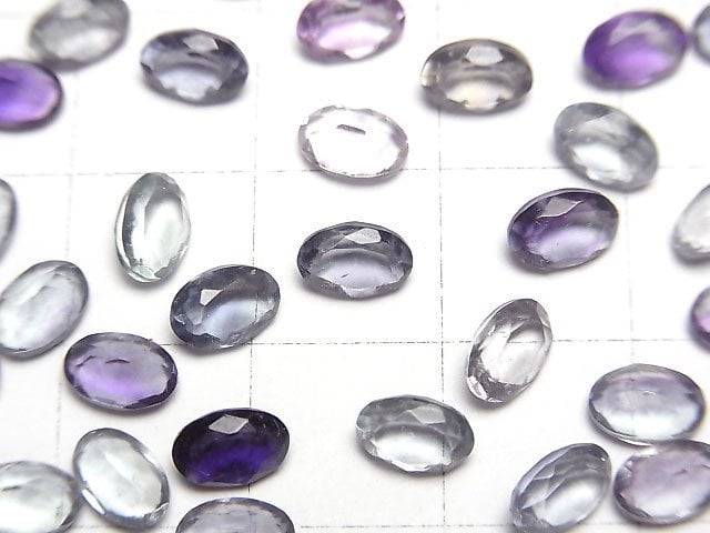 [Video]High Quality Multicolor Fluorite AAA Loose stone Oval Faceted 6x4mm 5pcs