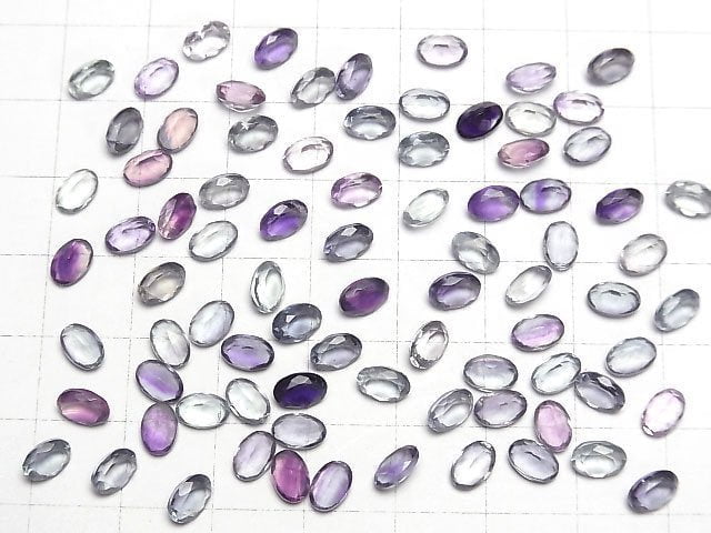 [Video]High Quality Multicolor Fluorite AAA Loose stone Oval Faceted 6x4mm 5pcs