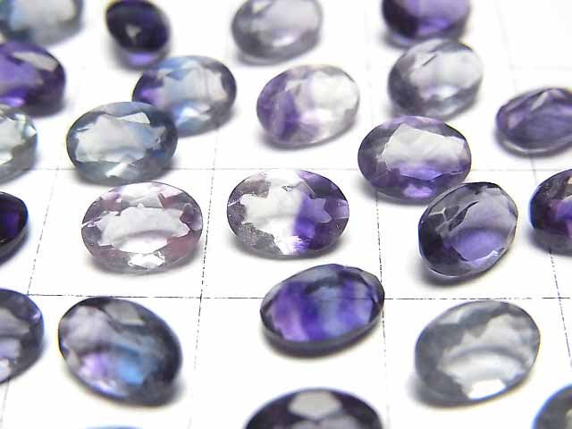 [Video]High Quality Multicolor Fluorite AAA Loose stone Oval Faceted 7x5mm 3pcs