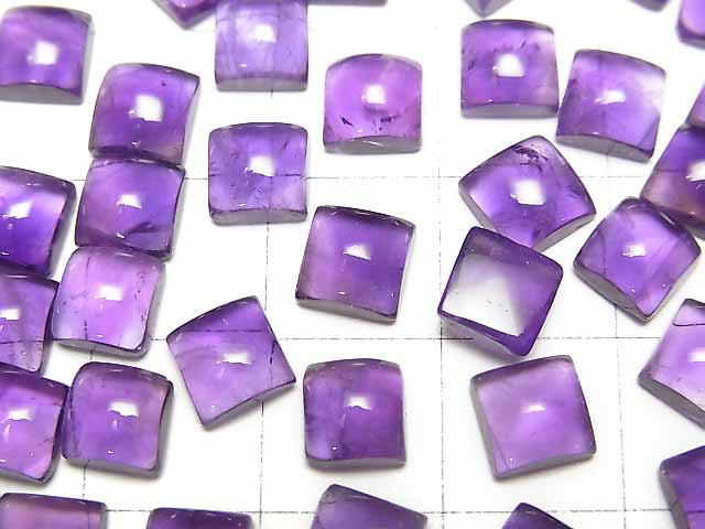 [Video] Zambia Amethyst AA++ Square Cabochon 6x6mm 5pcs