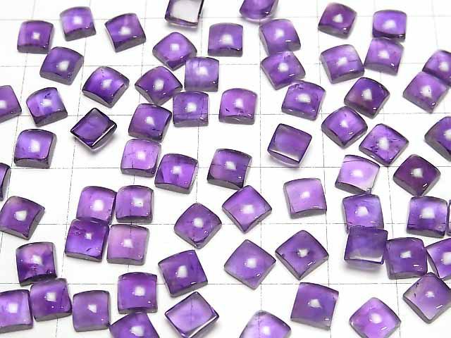 [Video] Zambia Amethyst AA++ Square Cabochon 6x6mm 5pcs