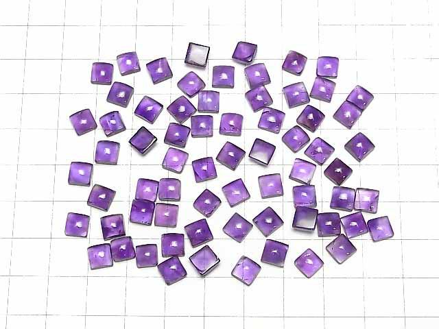 [Video] Zambia Amethyst AA++ Square Cabochon 6x6mm 5pcs