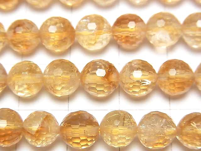 [Video]High Quality! Phantom Citrine AA++ 128Faceted Round 7mm half or 1strand beads (aprx.15inch/36cm)