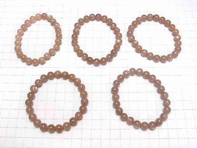 [Video] Orange Moonstone AAA- Round 8mm Bracelet