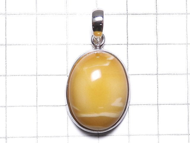 [Video][One of a kind] Baltic Amber Pendant Silver925 Honey Color NO.20