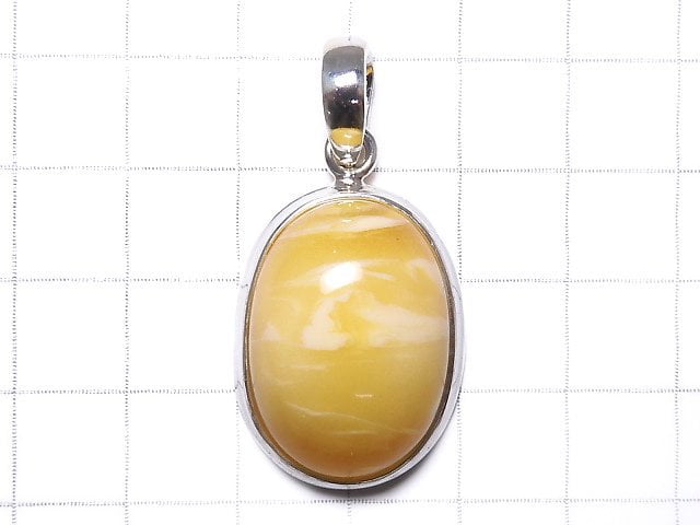 [Video][One of a kind] Baltic Amber Pendant Silver925 Honey Color NO.22