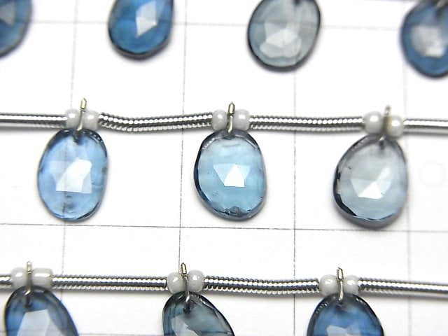 [Video]High Quality London Blue Topaz AAA Freeform Single Sided Rose Cut 1strand (8pcs )