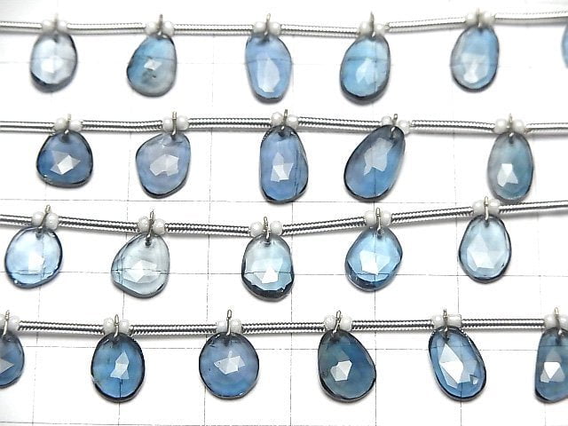 [Video]High Quality London Blue Topaz AAA Freeform Single Sided Rose Cut 1strand (8pcs )