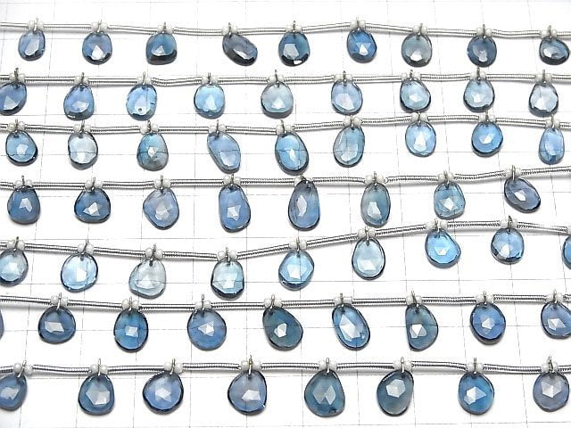 [Video]High Quality London Blue Topaz AAA Freeform Single Sided Rose Cut 1strand (8pcs )