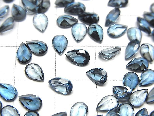 [Video]High Quality London Blue Topaz AAA Loose stone Pear shape Faceted 6x4mm 5pcs