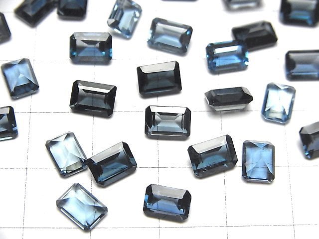 [Video]High Quality London Blue Topaz AAA Loose stone Rectangle Faceted 7x5mm 2pcs