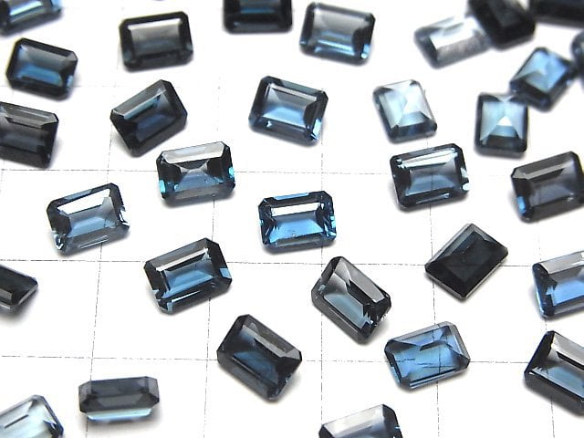 [Video]High Quality London Blue Topaz AAA Loose stone Rectangle Faceted 7x5mm 2pcs