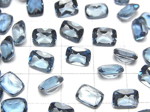 [Video]High Quality London Blue Topaz AAA Loose stone Rectangle Faceted 8x6mm 2pcs