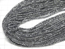 [Video]High Quality! Hematite Faceted Button Rondelle 3x3x2mm Silver coated 1strand beads (aprx.15inch/37cm)