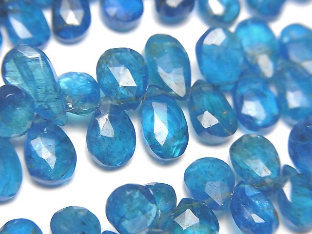 Apatite, Faceted Briolette, Pear Shape Gemstone Beads
