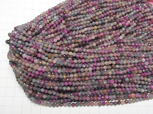 [Video]High Quality! Madagascar Multicolor Sapphire AA+ Faceted Round 4mm 1strand beads (aprx.15inch/37cm)