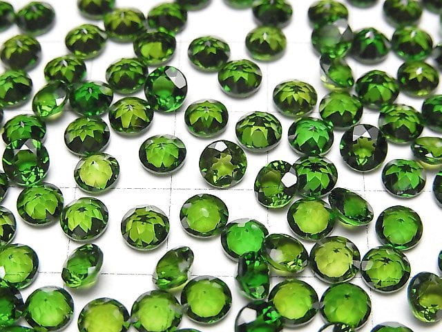 [Video]High Quality Chrome Diopside AAAA Loose Stone Round Faceted 5x5mm 2pcs