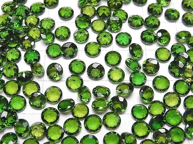 [Video]High Quality Chrome Diopside AAAA Loose Stone Round Faceted 5x5mm 2pcs