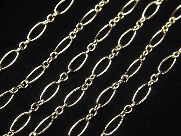 14KGF Oval (long and short) chain, 3.5mm width, 10cm