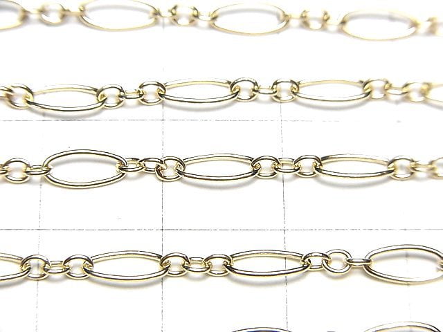 14KGF Oval (long and short) chain, 3.5mm width, 10cm