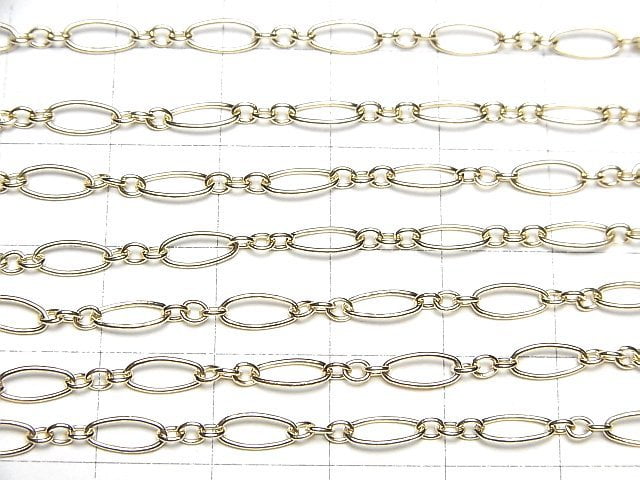 14KGF Oval (long and short) chain, 3.5mm width, 10cm