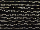 14KGF Oval (long and short) chain, 3.5mm width, 10cm