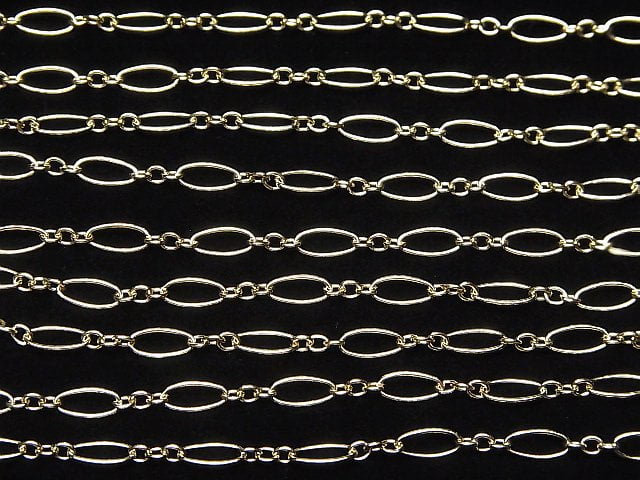 14KGF Oval (long and short) chain, 3.5mm width, 10cm