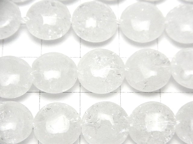 [Video]Cracked Crystal Coin 12x12x6mm 1strand beads (aprx.15inch/38cm)