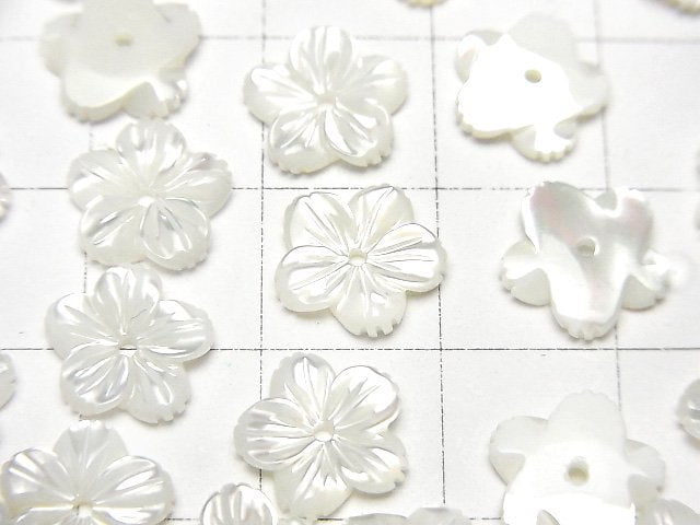 [Video]Mother of Pearl MOP AAA White Flower [8mm][10mm] Center hole 4pcs