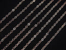 14KGF Pink Gold Filled Flat Cable Chain 1.3mm 10cm