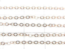 14KGF Pink Gold Filled Flat Cable Chain 1.3mm 10cm