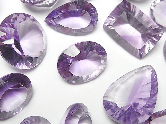 Amethyst, Concave Cut Gemstone Beads