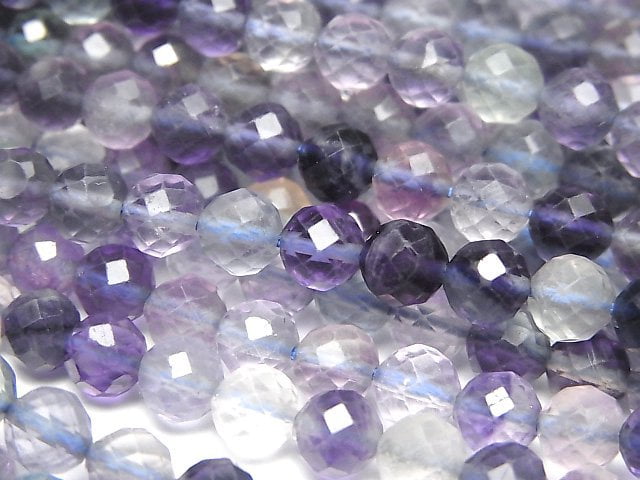 Faceted Round, Fluorite Gemstone Beads